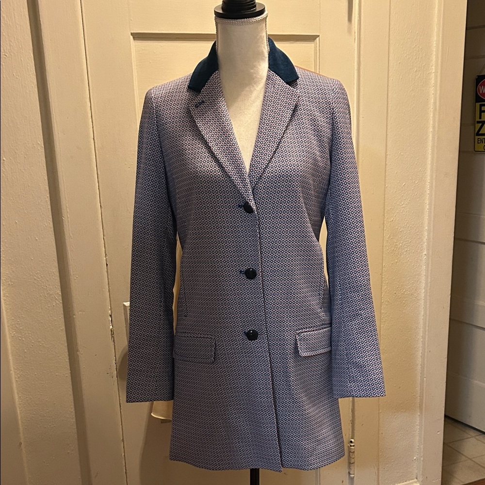 Women's QMack Blue Patterned Blazer